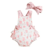 Babys djevojke bez rukava ružičasta odjeća ružičasta boja krava otiska povremena odjeća za 9 mjeseci