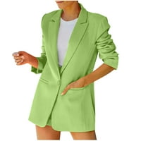 Juebong Womens odijelo Blazer otvoren prednji kardigan jaknu u trendy notch revel dugih rukava Dressy