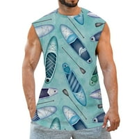 FABIURT Muški sportski košulje Muški proljeće ljeto Slobodno vrijeme i fitness Havaji Print majica bez