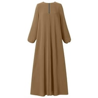 Ženske haljine casual boemska polka dot ispis molitvena odjeća plus veličina O-izrez dugih rukava zimska