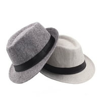 Ruanlalo Fedora Hat, Fedora šešir Široka BRIM Zaštita od sunca Puna boja Panama Cap Boater Ljetna plaža