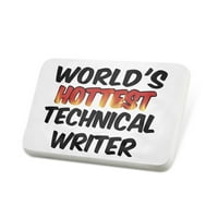 Porcelein Pin Worlds najtoplije tehničke pisce lapelne značke - Neonblond