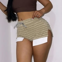 Ženske kratke hlače Ležerne teksture Stripe nacrtajući hlače sa visokim strukom za žene