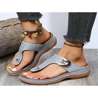 Gomelly Womens Comfort Wedge Sandale protiv klizanja Ljeto Flip Flops Platform plaža cipele sive 9