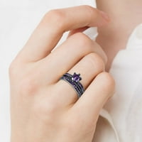 Heiheiup Women Finger Prstenovi poklon legura prsten vjenčani zircon veličine šareni nakit prstenovi