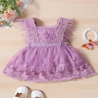 Jaweiwi Toddler Kids Girls Ljeto čipke cvjetne haljine 2T 3T 4T 5T 6T Perjanska rukava za ruke odjeću