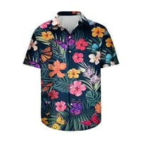 Muške labave majice Popust Fashion Havajska dugmeta na plaži Cvjetni tiskani teženi odjeća Prodaja ljetni