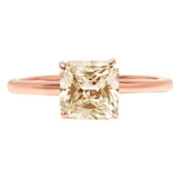 1. CT Brilliant Asscher Cleani simulirani dijamant 18k Rose Gold Solitaire prsten SZ 5.75