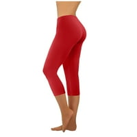 Funicet ženske kapriju joga hlače donje elastične struk čvrste mršave hlače teretane sportske gamaše