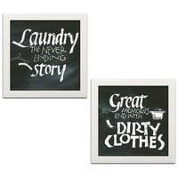 Crno-bijela inspirativna tipografija Dekor za pranje odraslih; - 12 12 bijeli okviri