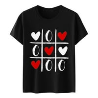 Haxmnou Valentines Day Graphic majica Podudaranje majica Majica kratkih rukava MENS Model Black XXL