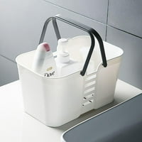 Minimanihoo Tuš Caddy košara - Bijeli prijenosni plastični organizator Organizovanje s ručkama Tuš Caddy Bins Tote za šampon, pranje karoserije, Esisnosti, šminka u kupaonici