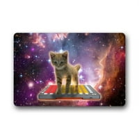 Winhome Galaxy Space Cat Doormat Podne prostirke Prostirke na otvorenom Unutarnja vrata veličine 23.6x