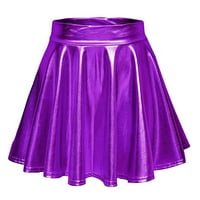 Maxi suknja A-line modne povremene sjajne suknje sljedljena mini ženska suknja sjajno suknje visoke