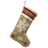 Rosnek New Burlap Božićne čarape Posteljine Velike originalne čarape za obiteljske kućne ljubimce Dekor