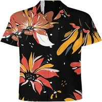 Cvjetna košulja za muškarce Retro Big i visoki gumb dolje majice Casual Aloha kratkih rukava