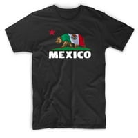 Muški Meksiko Cali Flag Bear F Black majica Mala