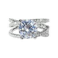 Wiueurtly prstenovi za tinejdžerske prstene s dvostrukim slojem s dijamantima za žene modni nakit Popularni