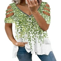 Prednjeg swwalk majica Floral Print Majica V-izrez Ljetni vrhovi Odmor Basic Tee Skraćena tunika Tunika