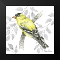 Wilson, Kelsey Crni moderni uokvireni muzej umjetnički print pod nazivom - Backyard Birds IV-Goldfinch