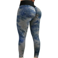 Ketyyh-Chn Ženske hlače Mekano žensko bootcut joga hlače kapris modni casual cvjetni ispis plava, s