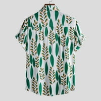 Košulje za muškarce prevelike fit havajske biljke Print s kratkim rukavima dolje ovratnice srušene masmirts