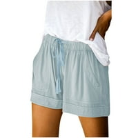 Pgeraug ženske hlače plus veličine Comfy nacrtavanje elastičnih džepova za struk labave kratke hlače
