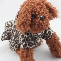 Orchip pas Leopard Print Dvostrani nošenje kapuljača za toplim psima za male pse