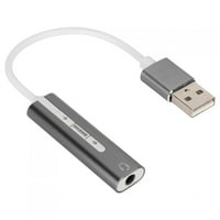 7. Stereo USB zvučna kartica, vanjska audio kartica od aluminijske legure, poboljšajte kvalitetu zvuka,