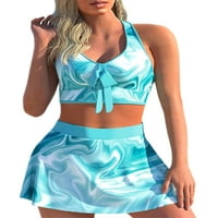 Žene plivaju bikini setovi kupaći kostimi bez rukava dva kupaća kostima podstavljenim kupaćim odijelom za kupalište plave s