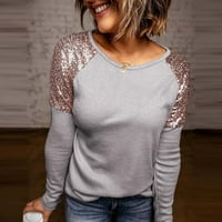 Prodaja Ženska majica Squins Deerskin Velett okrugli izrez Dugi rukav Ležerne prilike sa labavim pulovernim