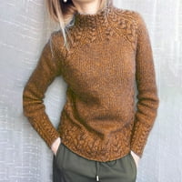 DETDPE džemperi za žene, kornjača pulover Duks Duatar Temperat C Immuter džemper ženski na vrhu dugih