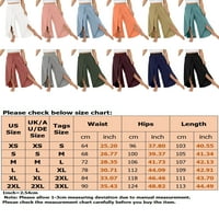 Glonme žene široke hlače za noge visoke struk Palazzo pantalone Solid Color Yoga Pant Sportski casual