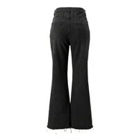 Vintage traperice za žene Visoko struk ženka dječaka za žene za žene ženske mršave ripped zvona dno jeans visokog struka