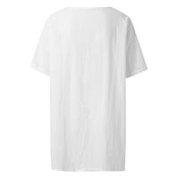 Žene ljetne vrhove bluza Žene Ležerne prilike, Ležerne prilike, pune majice V-izrez bijeli 3xl