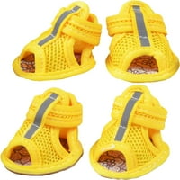 Mali pas Ljetna mreža sandala cipele Puppy Mačke Prodirni zaštitnici šape Žuta veličina 3