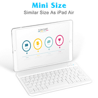 Punjiva Bluetooth tastatura i miš Combo ultra tanka puna tastatura i ergonomski miš za Vodafone Smart Tab i sve Bluetooth omogućeno MAC tablet iPad PC laptop - čisto bijelo