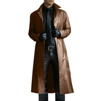 Lydiaunistar Plus veličine Clearence rever Solid Boja tanka koža duga koža kožna jakna Muška vjetarska jakna smeđe s