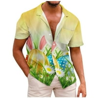 Muška majica Uskršnja tiskana muške ljetne majice s kratkim rukavima TOP Yellow M