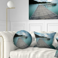 Drveni most Art DesimanArt za smirivanje oceana 'Moderna jastuk za bacanje u. In. Srednji