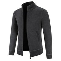Zodggu džemper fleece za muškarce Čvrsti džepni pokloni za muškarce dugih rukava zip up vitak fit casual
