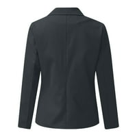 Moderna jakna za žene Ruched rukava lagana radna kancelarija Blazer jakna, dressy dvostruka notu rever