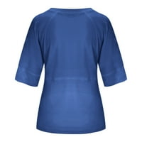 SunhillsGrace majice za žene modni čvrsti casual okrugli vrat na polu rukavima Tors t majica za bluza