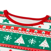 Podudaranje obiteljske božićne pidžame Set Home Party Loungeward Holiday Xmas Tree Ispis vrhovi i hlače