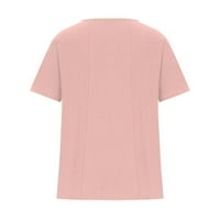 Fnochy ženski vrhovi čišćenje pune boje okrugli vrat modni casual slim fit majica s kratkim rukavima