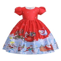 Bomotoo Baby Casual Sanduss Puffy patentne haljine Party Slatka haljina za vrat Crvena crvena a