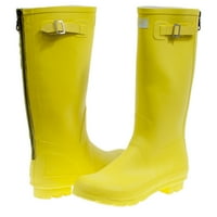 Žene žute gumene kišne čizme w Classic dizajn patentnih zatvarača