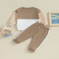 Qinghua novorođenčad dječje dječake padajuća odjeća kontrastna boja dukserice i elastične strugove hlače