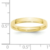 Carat u karatsu 10k žuti zlatni široki bend lagana udobnost-fit vjenčani prsten veličine -13