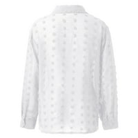 U ženskoj bluzi s dugim rukavima vidite kroz gumb dolje majice Roll up rukave casual ravnica XL XL